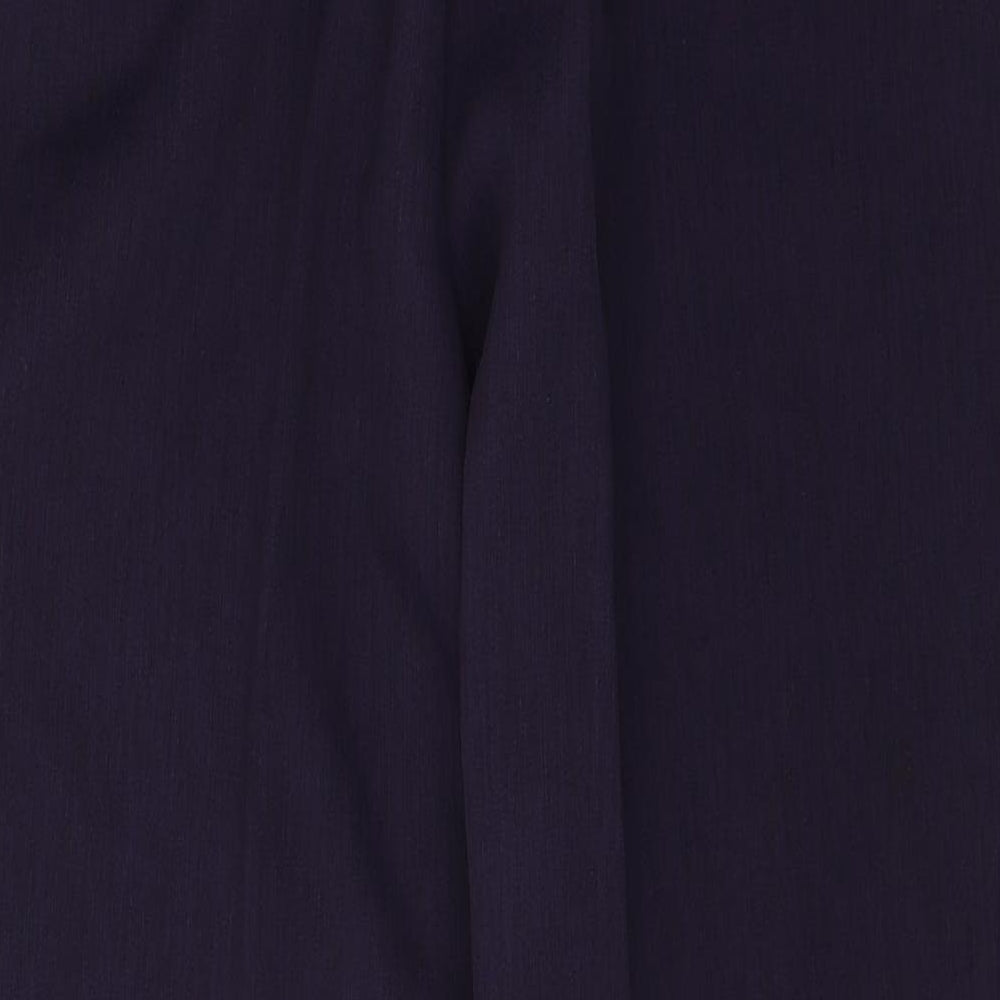 Made in the UK Womens Purple Polyester Trousers Size 16 L28 in Regular