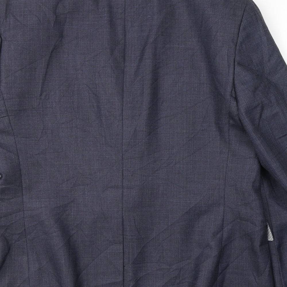 BHS Mens Blue Polyester Jacket Suit Size S