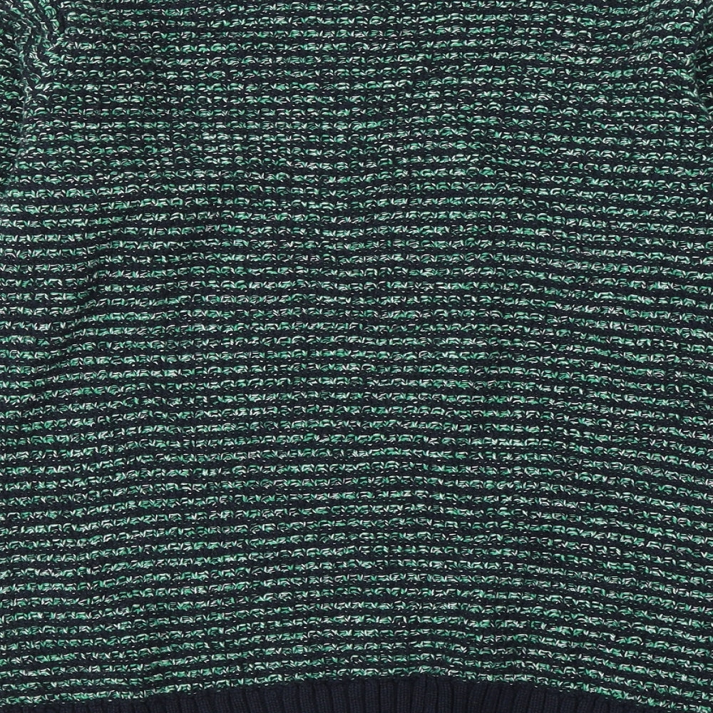 EWM Womens Green Round Neck Cotton Pullover Jumper Size 10