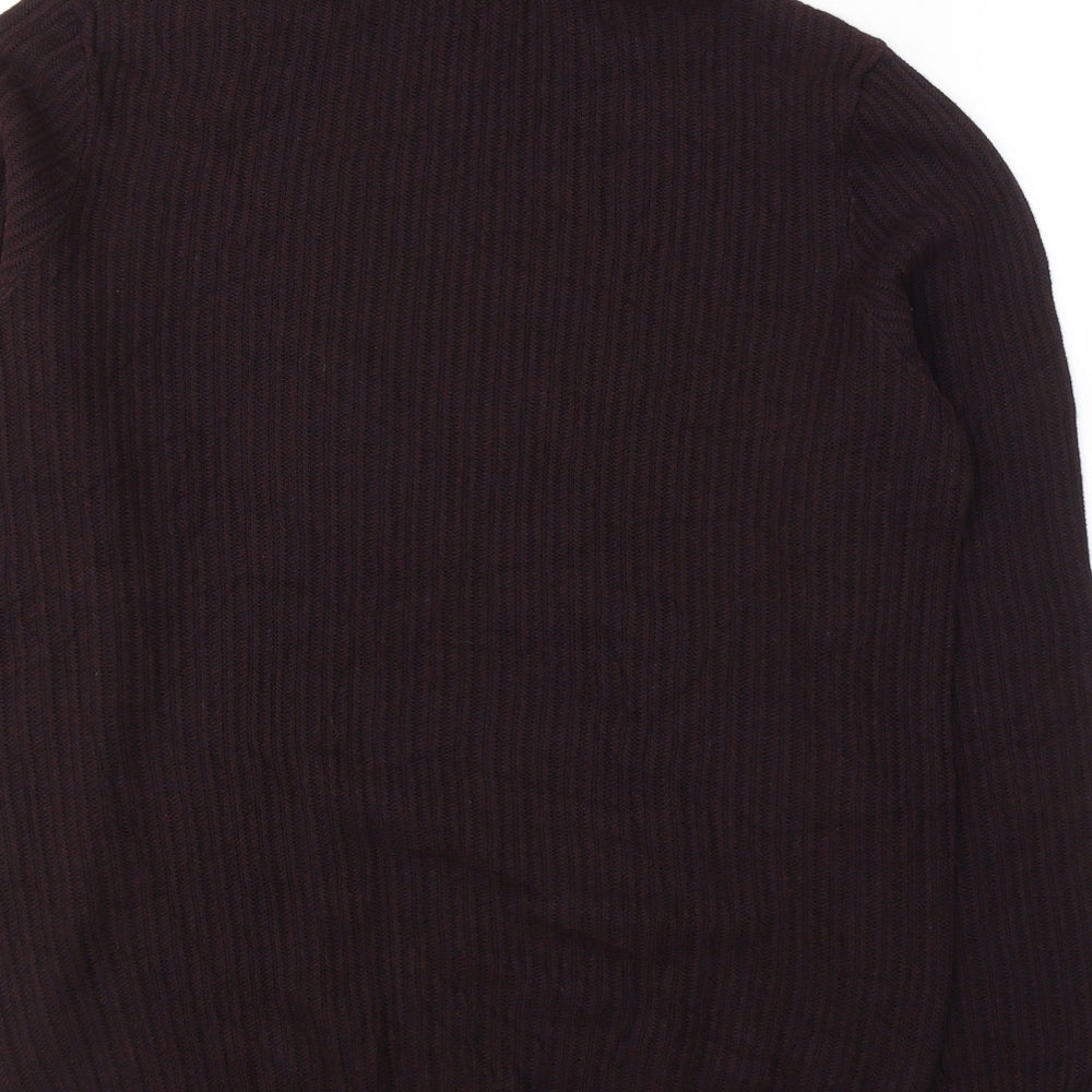 H&M Womens Red Roll Neck Acrylic Pullover Jumper Size L