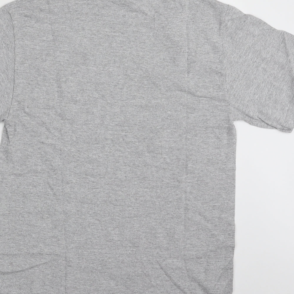Gildan Mens Grey Cotton T-Shirt Size S Crew Neck - AI Summit