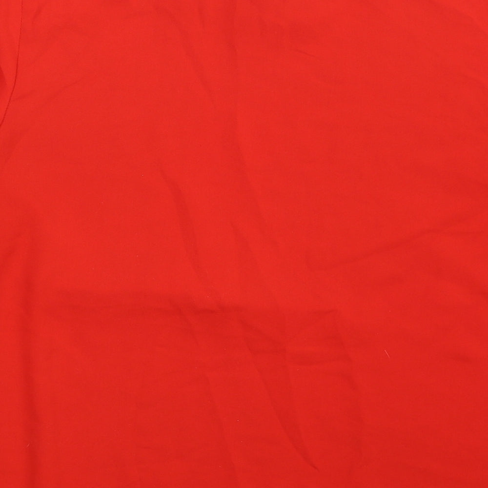 Stradivarius Womens Red Polyester Basic Blouse Size M High Neck