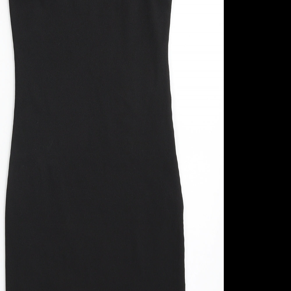 SheIn Womens Black Polyester Slip Dress Size M Square Neck Pullover