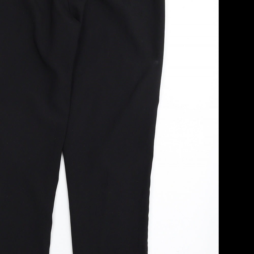 F&F Womens Black Polyester Chino Trousers Size 10 L27 in Regular Zip