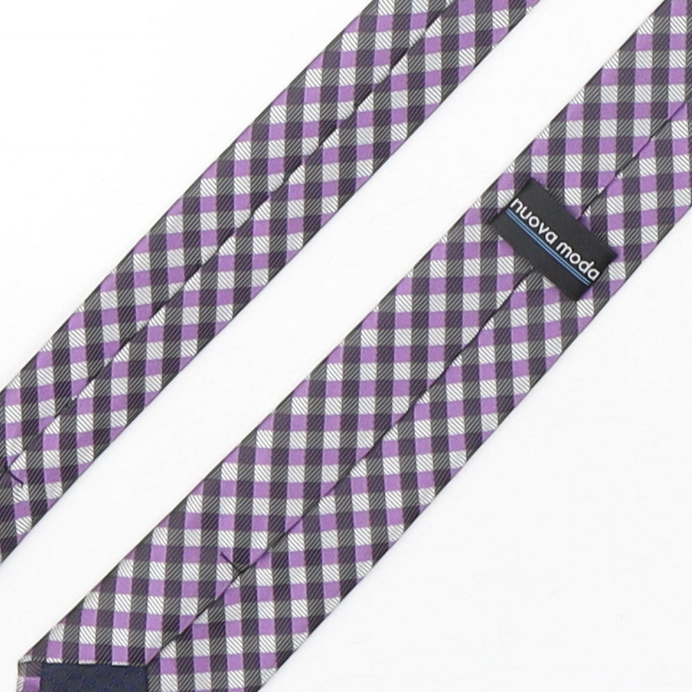 Nuova Moda Mens Multicoloured Plaids & Checks Polyester Pointed Tie One Size