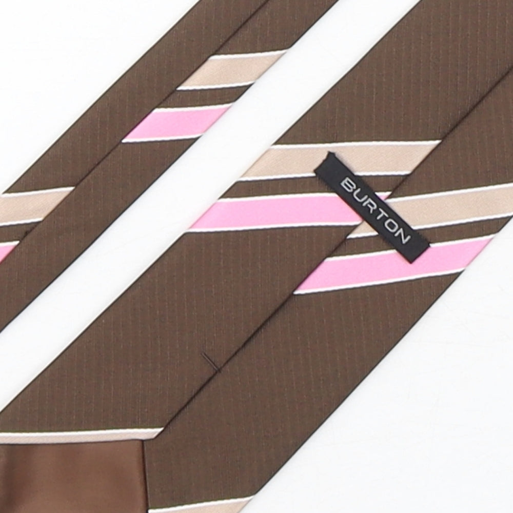 Burton Mens Multicoloured Striped Polyester Pointed Tie One Size
