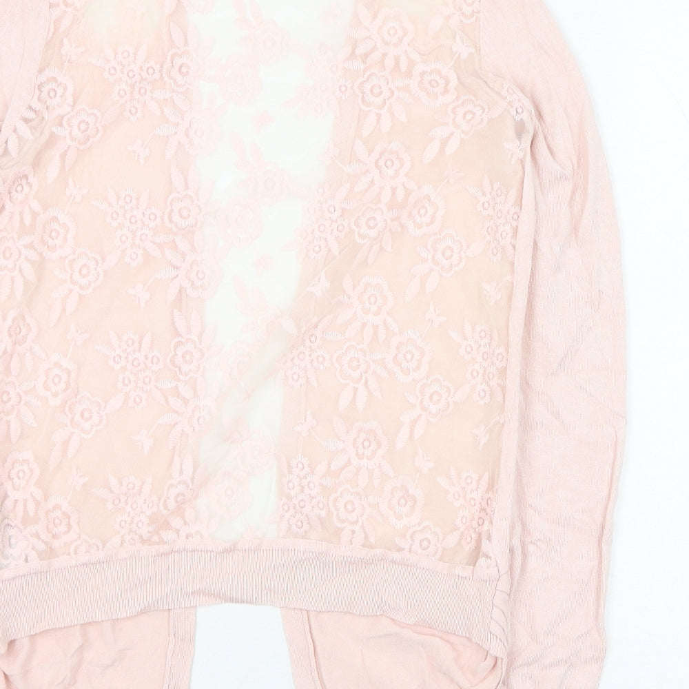 New Look Womens Pink Square Neck Viscose Cardigan Jumper Size 6