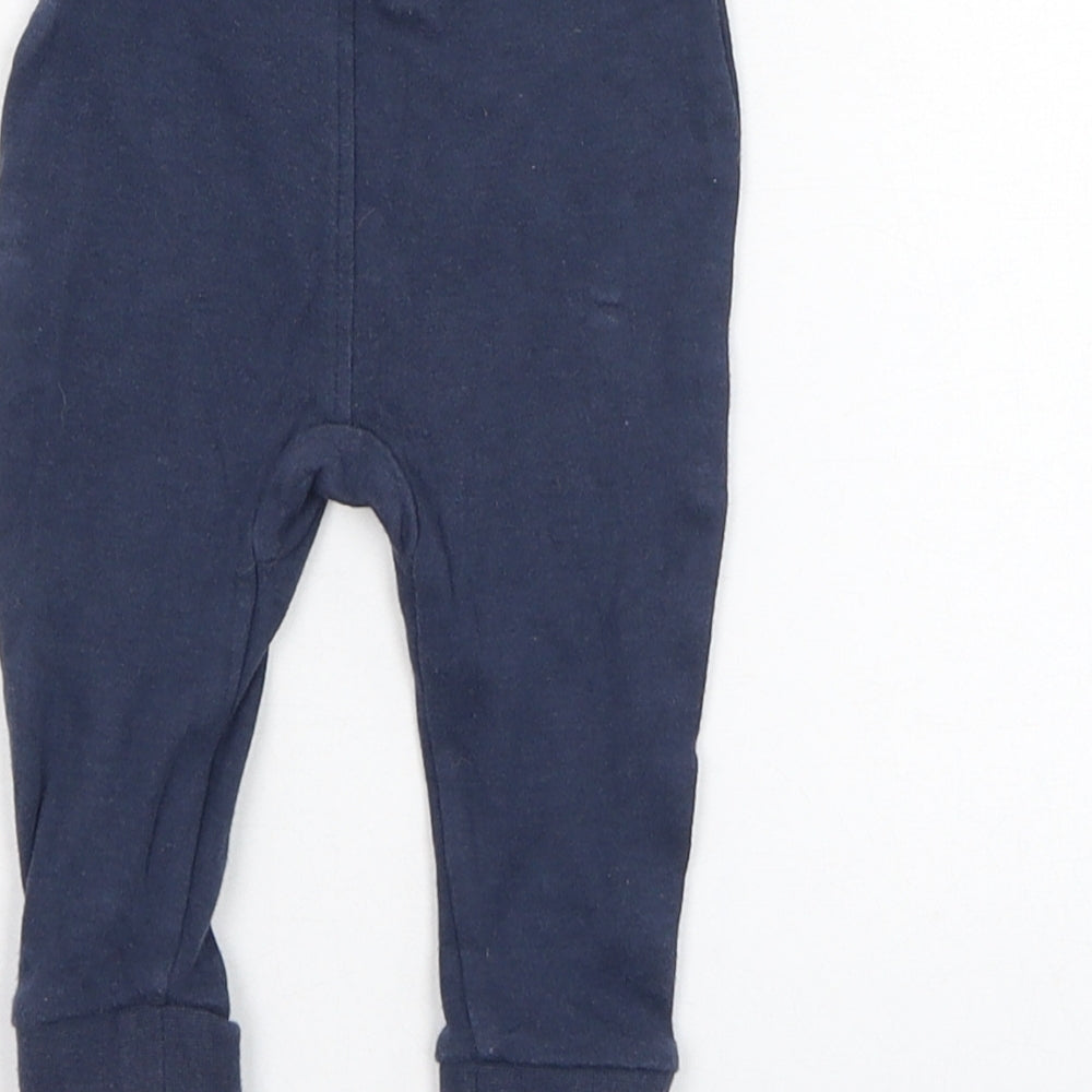 George Boys Blue Cotton Jogger Trousers Size 3-6 Months Pullover