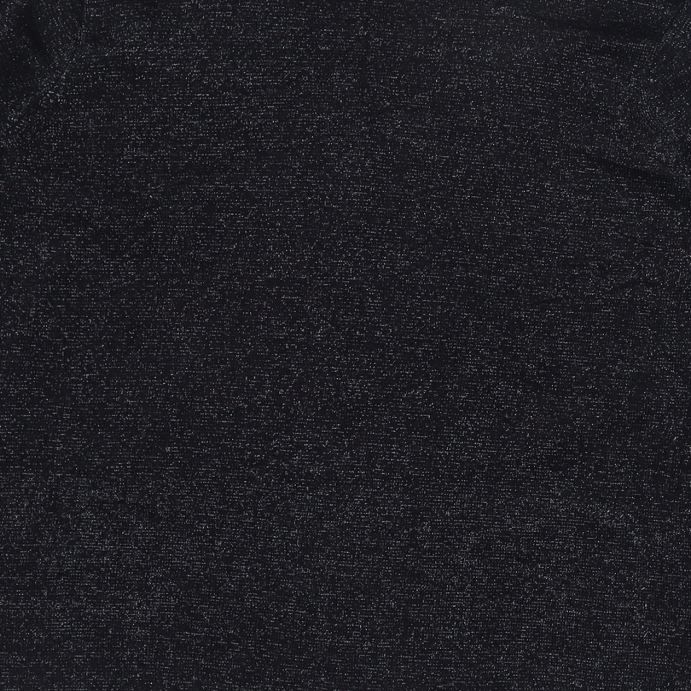 BM Womens Black V-Neck Acrylic Cardigan Jumper Size M