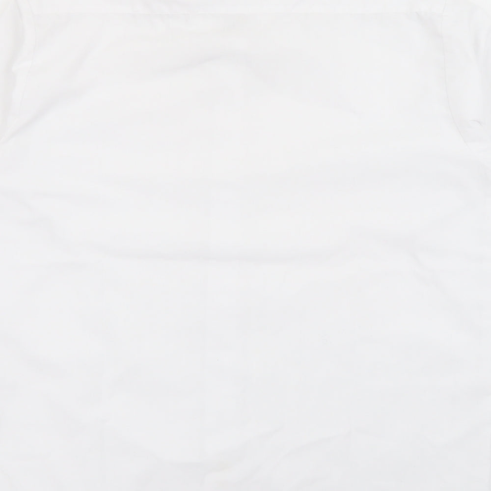 Banner Boys White Polyester Basic Button-Up Size 13-14 Years Collared Button