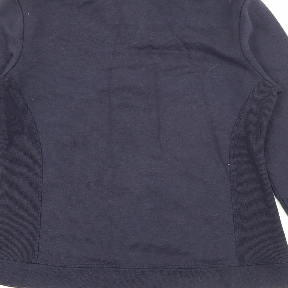 TU Womens Blue High Neck Cotton Pullover Jumper Size 10