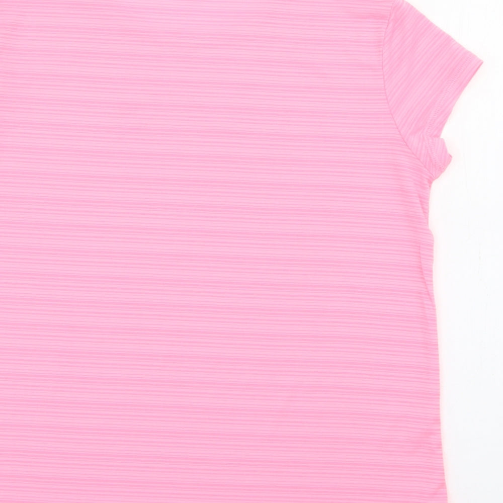Dunnes Stores Womens Pink Polyester Basic T-Shirt Size XS Crew Neck