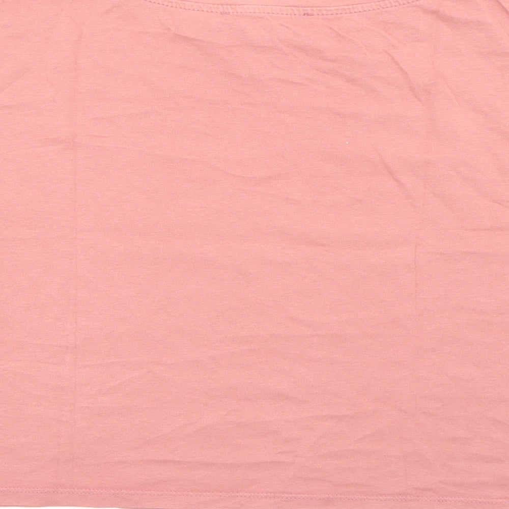 Primark Womens Pink Crew Neck Cotton Tunic Jumper Size XS