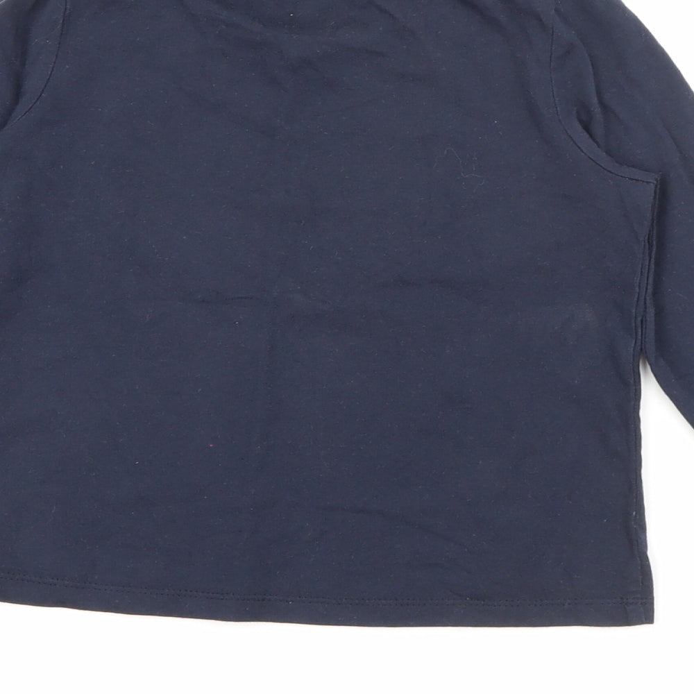 RTR Girls Blue Cotton Basic T-Shirt Size 5 Years Crew Neck