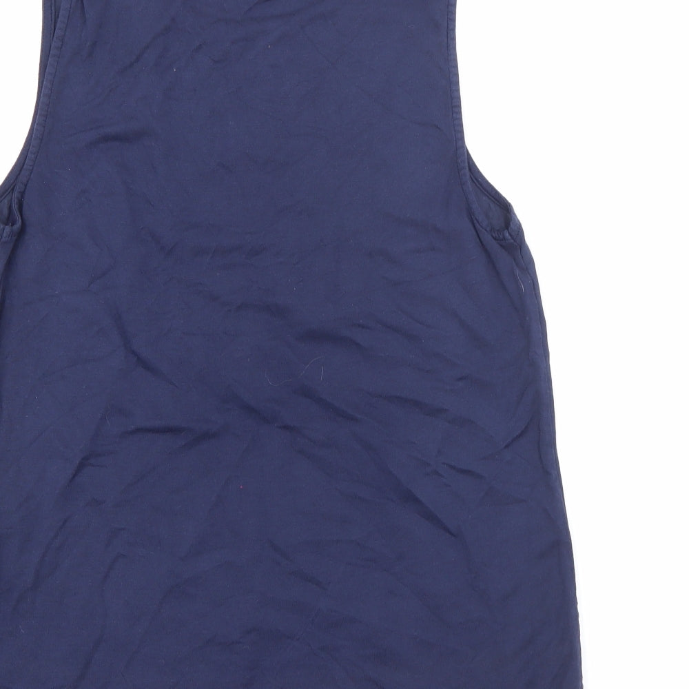 United Colors of Benetton Womens Blue Cotton Camisole Tank Size S Round Neck