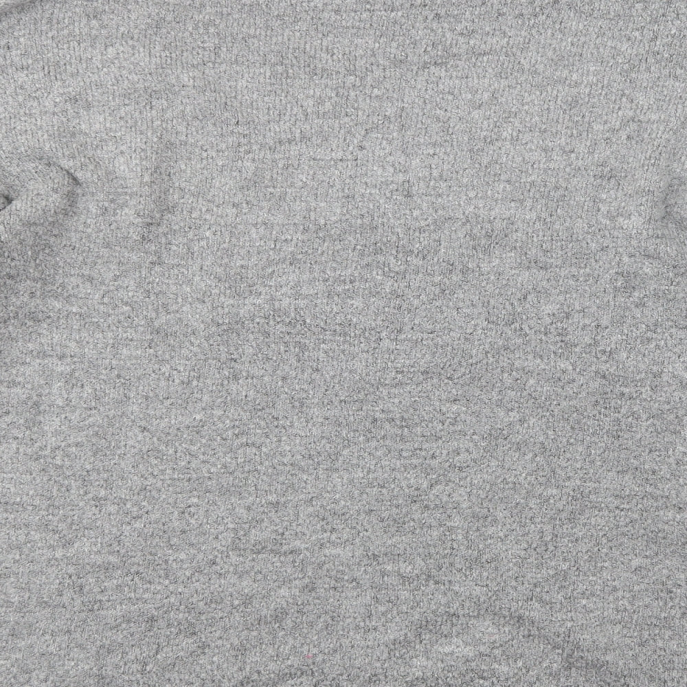 George Womens Grey Crew Neck Acrylic Tunic Jumper Size 10