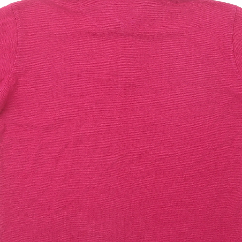 Mexx Mens Pink Cotton Polo Size S Collared Button
