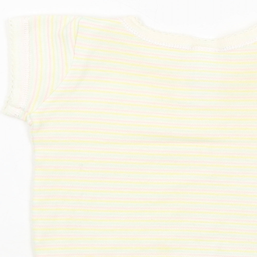 Boots Baby Multicoloured Striped Cotton Basic T-Shirt Size 3-6 Months Crew Neck Pullover