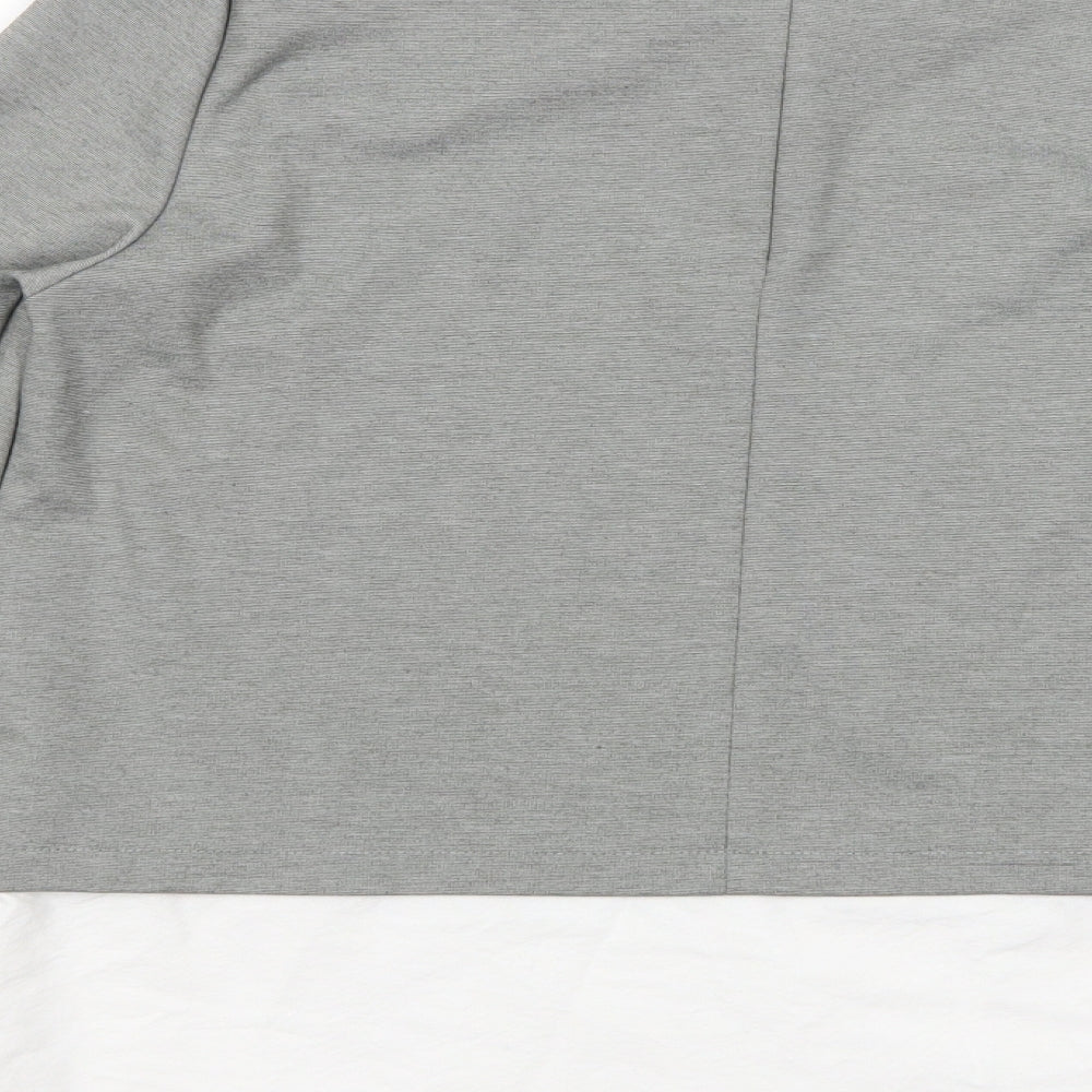 VERO MODA Womens Grey Polyester Basic Blouse Size M Collared