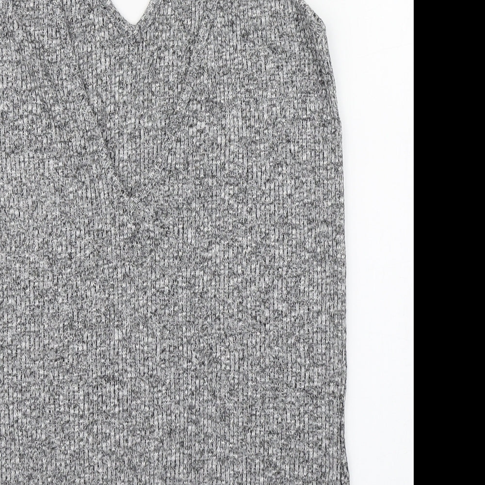 Primark Womens Grey Viscose Basic Tank Size 10 V-Neck