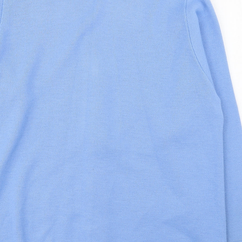 Care Womens Blue V-Neck Acrylic Cardigan Jumper Size L