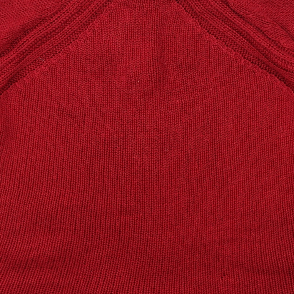 Per Una Womens Red Collared Acrylic Full Zip Jumper Size M