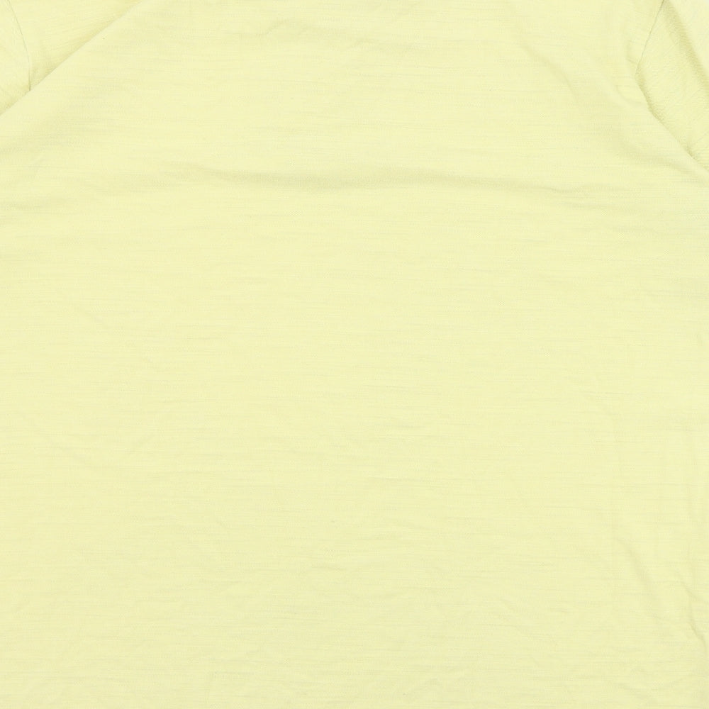 Empty Mens Yellow Polyester Polo Size L Collared Pullover