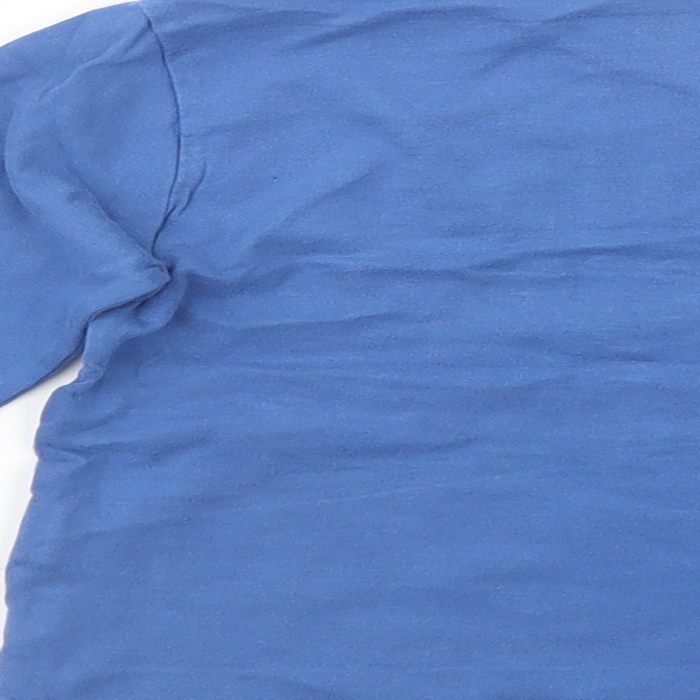 Okaidi Boys Blue Cotton Basic T-Shirt Size 4 Years V-Neck Pullover