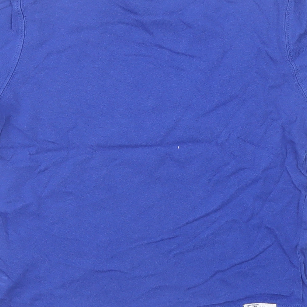 Timberland Boys Blue Cotton Pullover T-Shirt Size 4 Years Crew Neck Snap