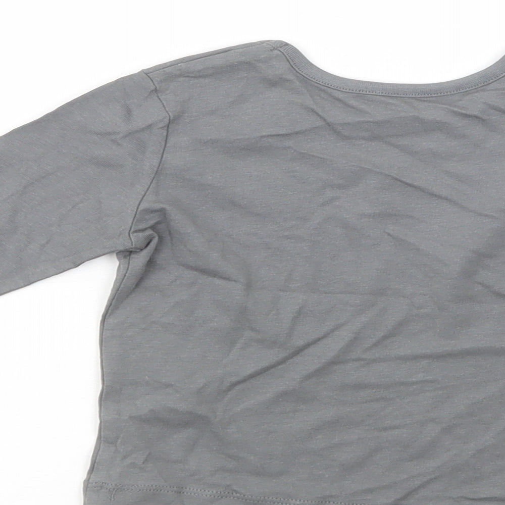 Studio Baby Grey Cotton Pullover T-Shirt Size 9-12 Months Crew Neck Pullover - Dino