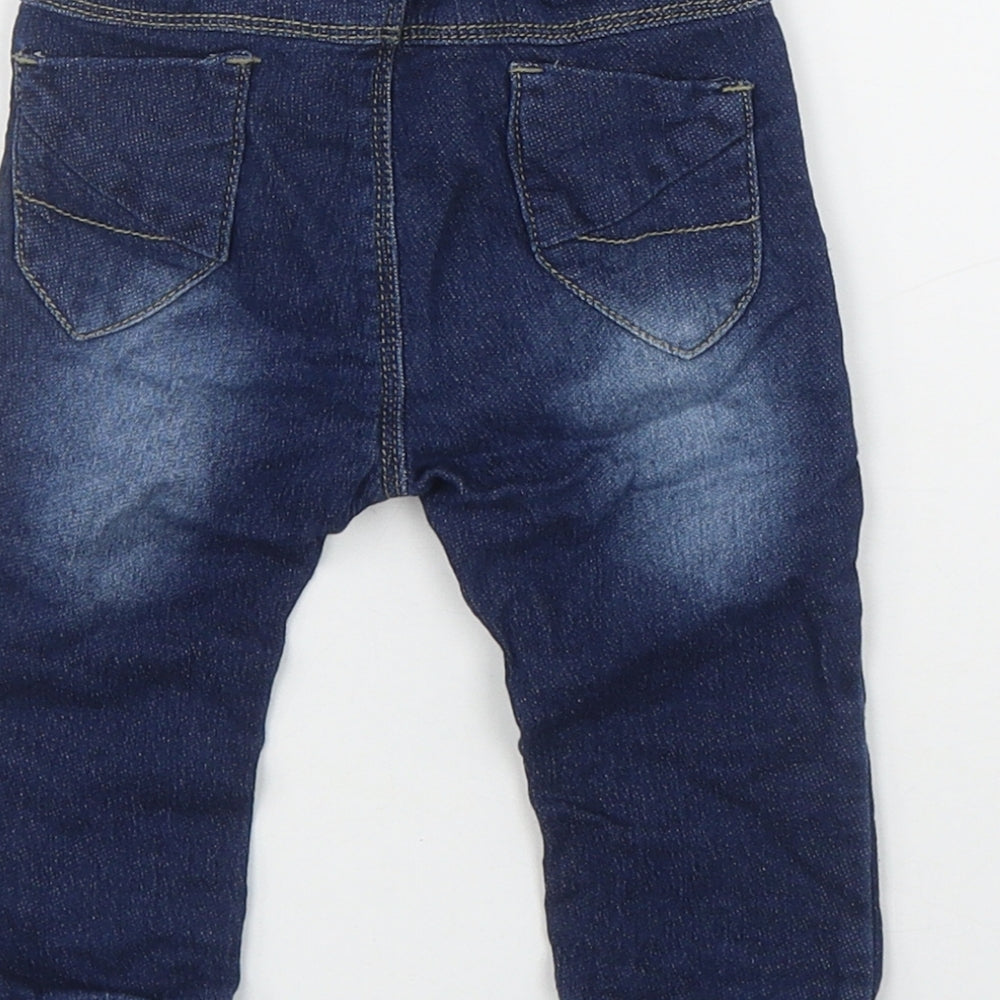 name it Boys Blue Cotton Jogger Jeans Size 6-9 Months Pullover