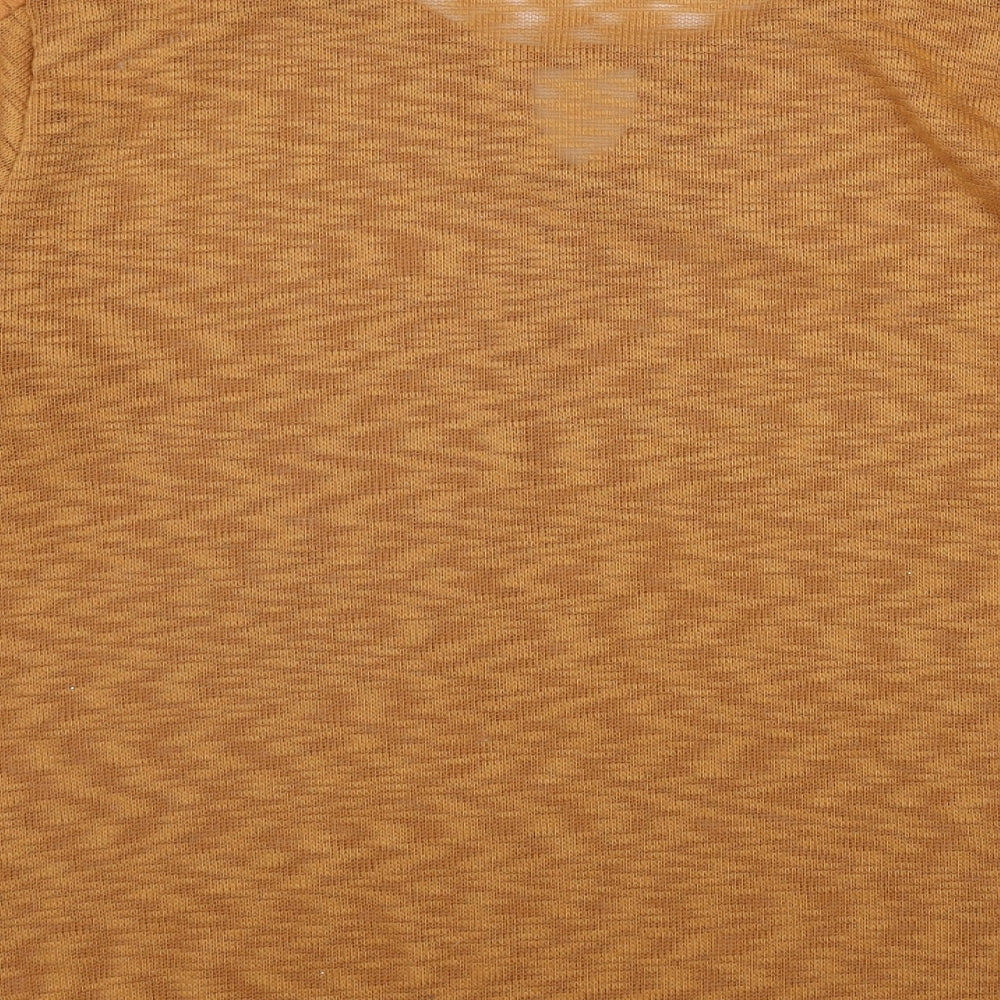 Natura Womens Orange Polyester Basic T-Shirt Size 2XL Round Neck