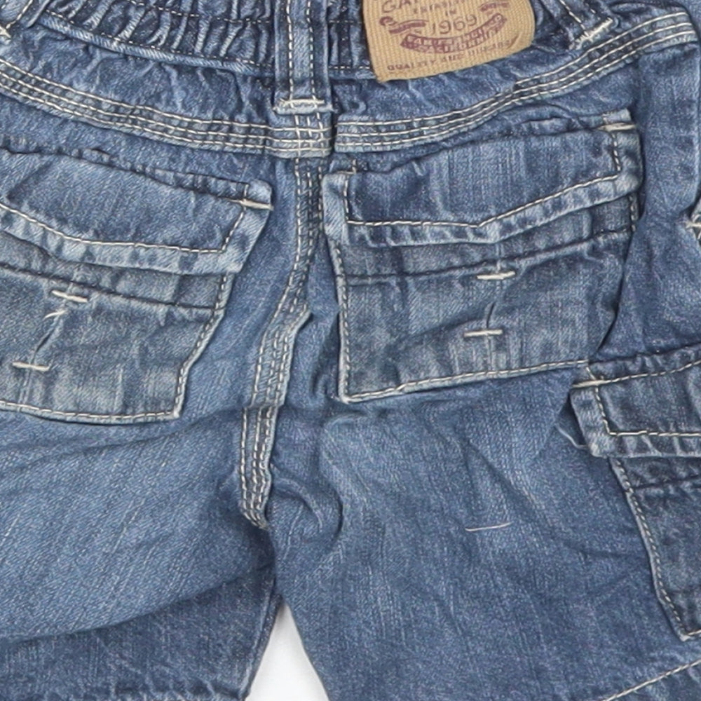 Gap Boys Blue Cotton Cropped Jeans Size 12-18 Months Snap