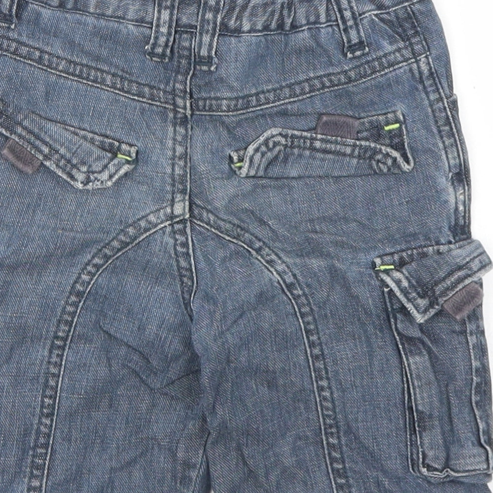 Rocha Little Rocha Boys Blue Cotton Cropped Jeans Size 12-18 Months Snap