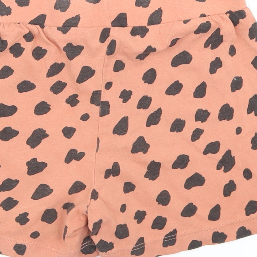 Primark Girls Brown Animal Print Cotton Sweat Shorts Size 2-3 Years Regular