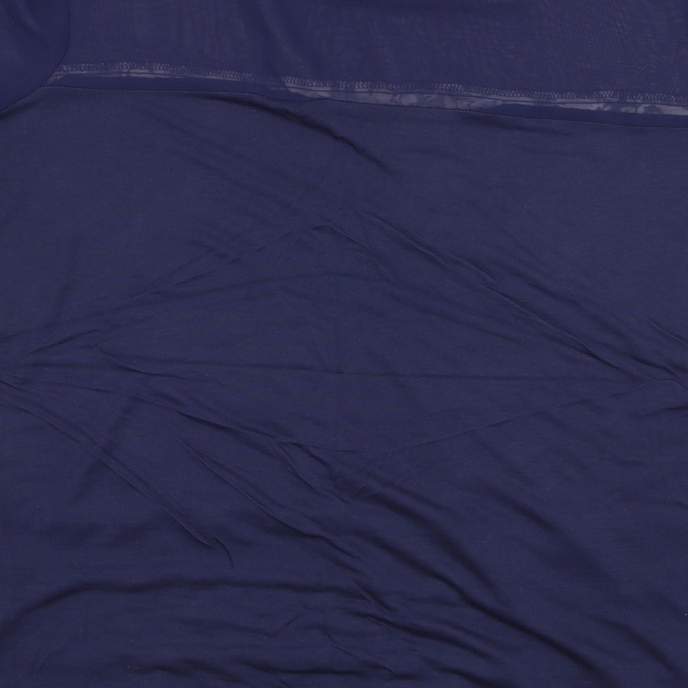 NEXT Womens Blue Floral Viscose Basic Blouse Size 10 Round Neck