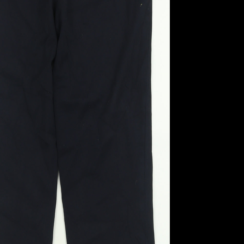 n3xt Womens Black Polyester Trousers Size 12 L26 in Regular Hook & Eye