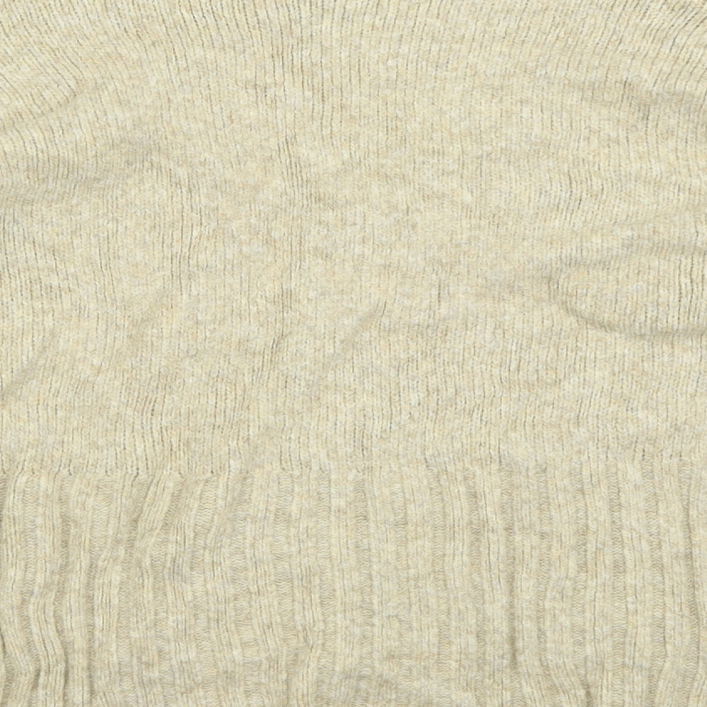 New Look Womens Beige High Neck Acrylic Pullover Jumper Size S