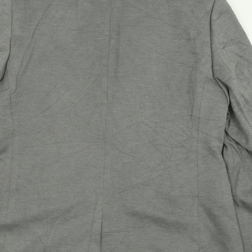 Burton Mens Grey Viscose Jacket Suit Jacket Size 40