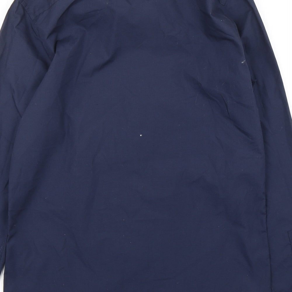 New Look Mens Blue Polyester Button-Up Size S Collared