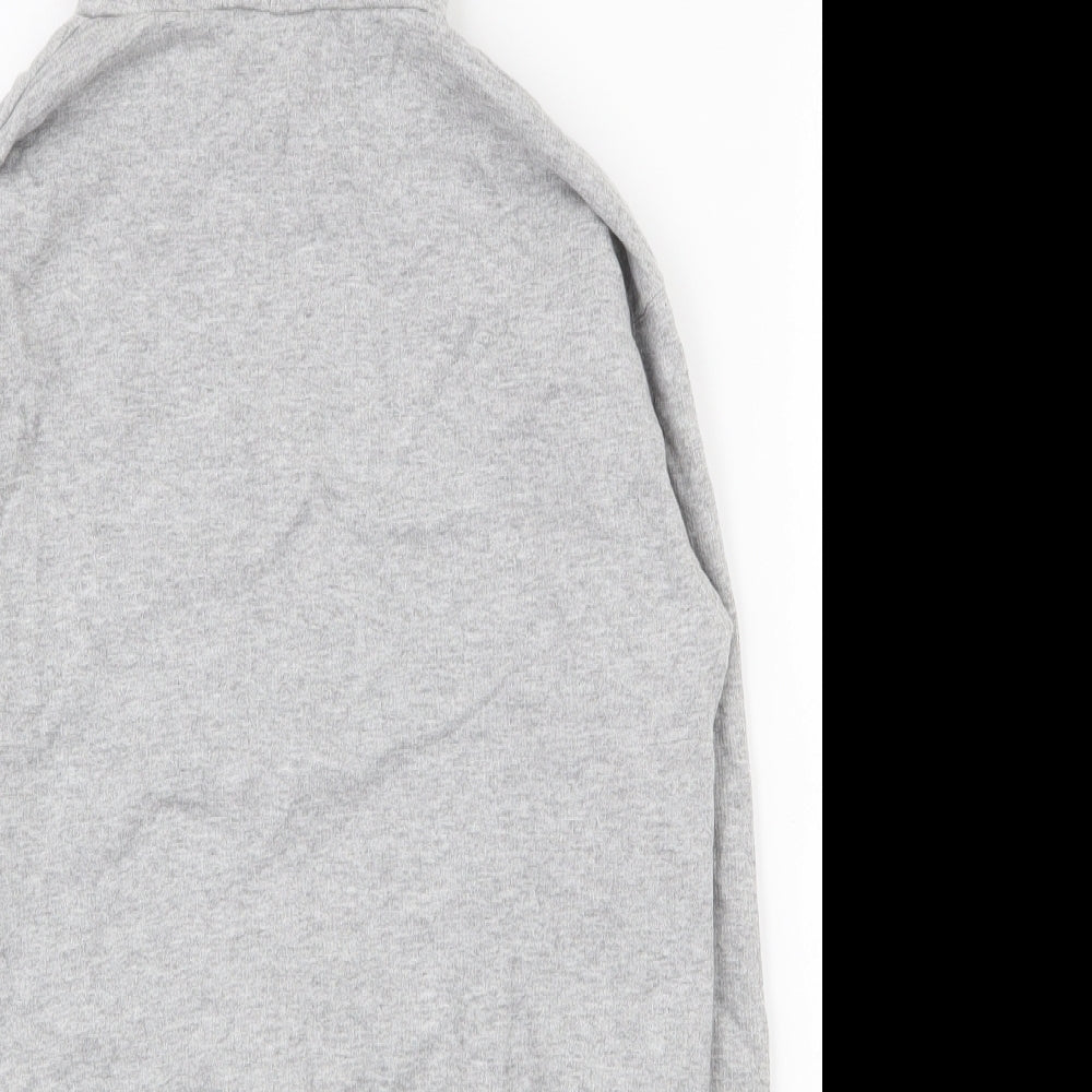 Preworn Girls Grey Cotton Full Zip Hoodie Size S Zip