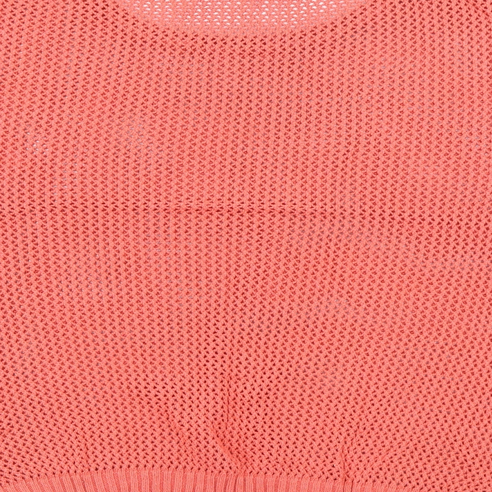 ESMARA Womens Orange Crew Neck Acrylic Pullover Jumper Size L