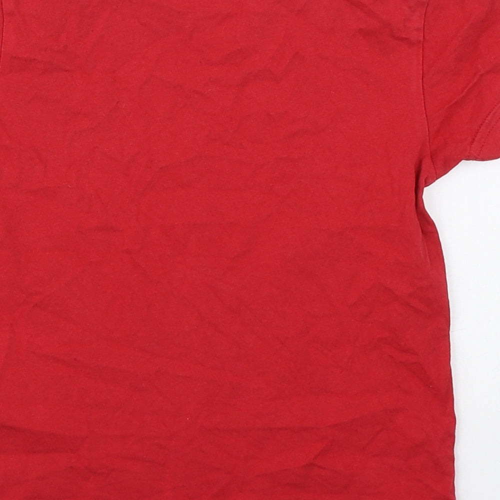 Primark Boys Red 100% Cotton Basic T-Shirt Size 5-6 Years Round Neck Pullover
