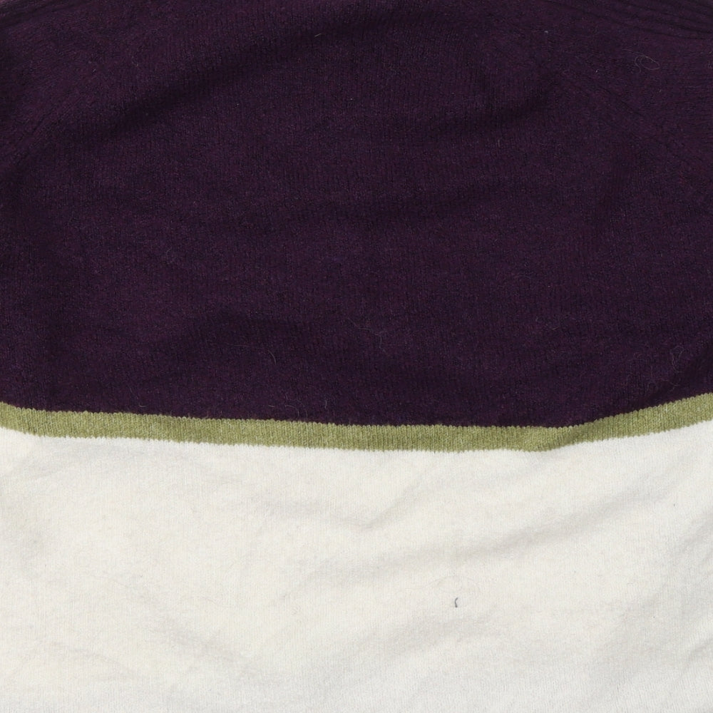 Marks & Spencer Womens Multicoloured Round Neck Striped Acrylic Pullover Jumper Size XL
