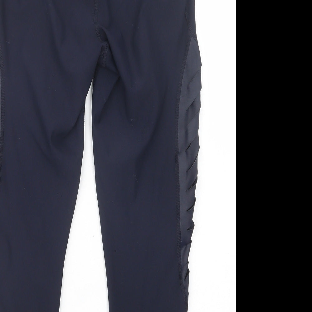 90 Degree Womens Blue Polyester Cropped Leggings Size S L22 in Regular