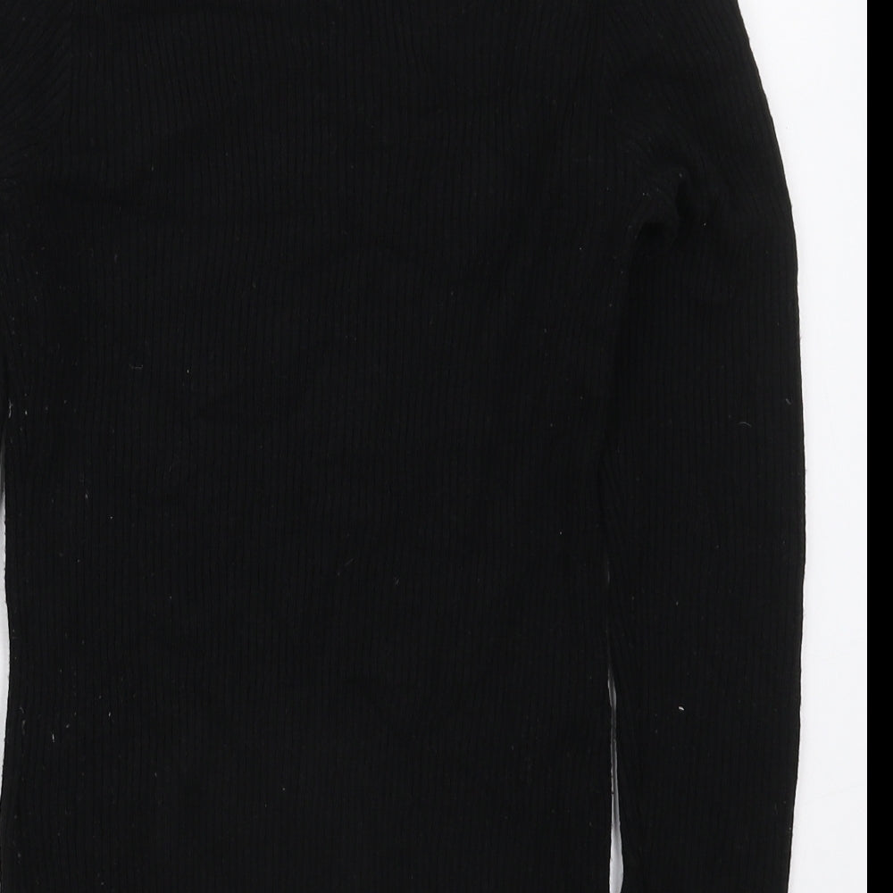 New Look Womens Black Mock Neck Viscose Pullover Jumper Size 10