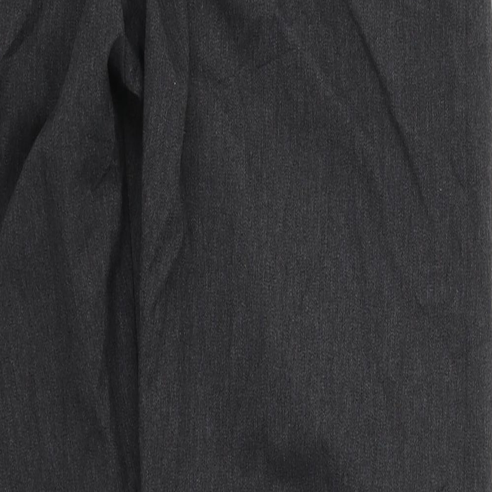 Preworn Mens Grey Polyester Trousers Size 30 L29 in Regular Hook & Eye
