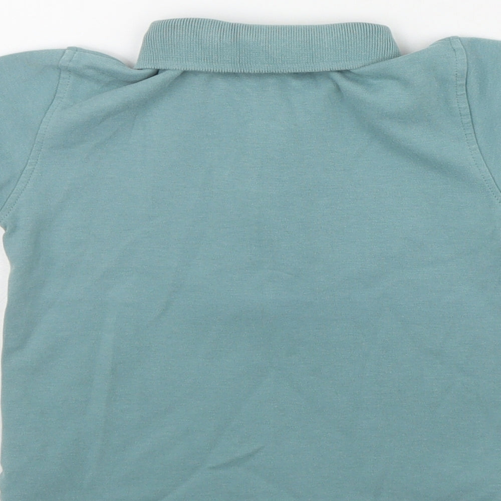 NEXT Boys Blue Cotton Basic Polo Size 3-6 Months Collared Zip