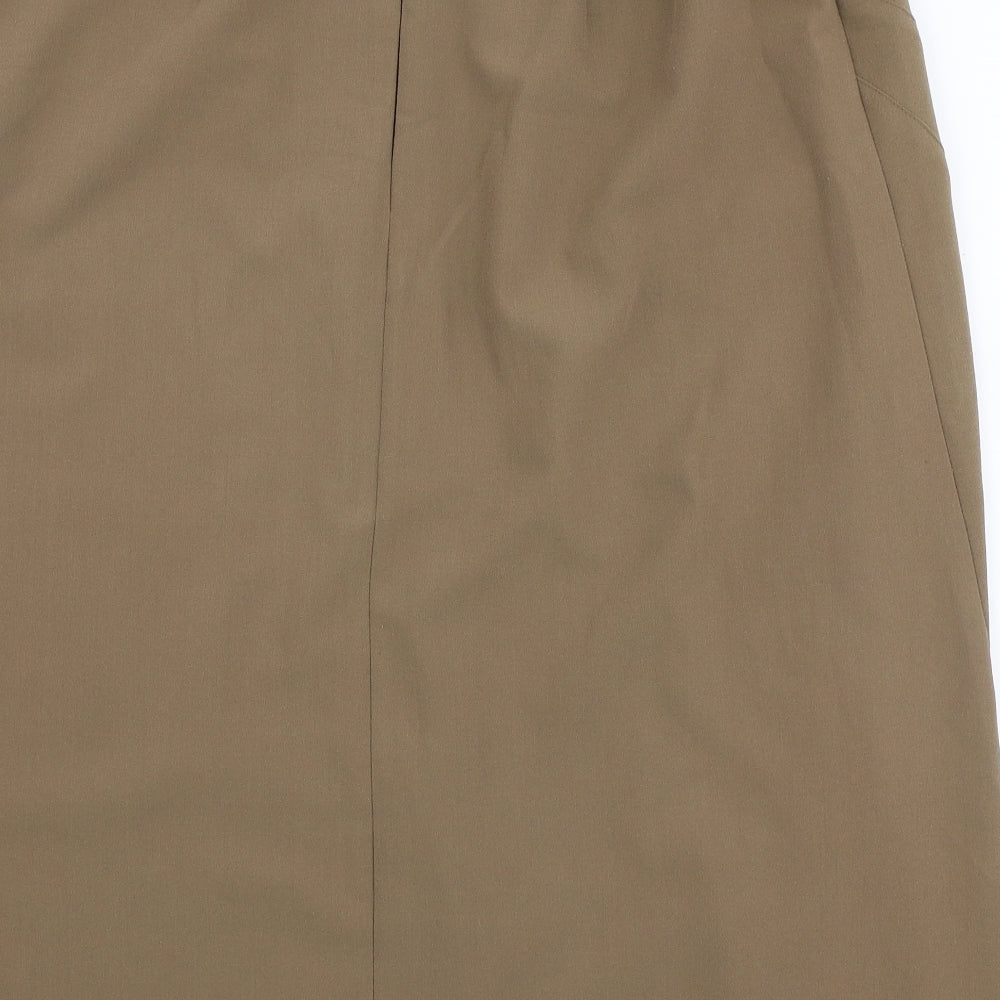 Essential Womens Brown Polyester A-Line Skirt Size 34 in Zip