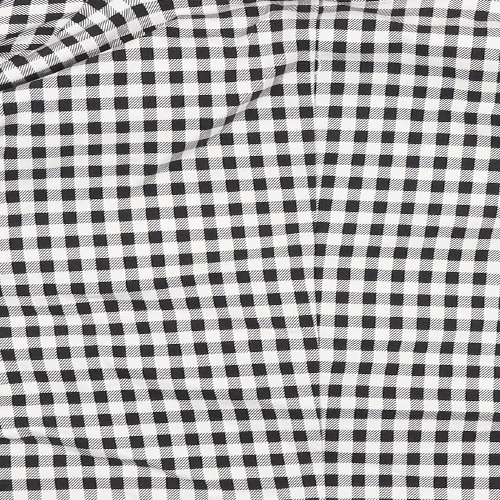 Primark Womens Black Check Jacket Size 10 Button